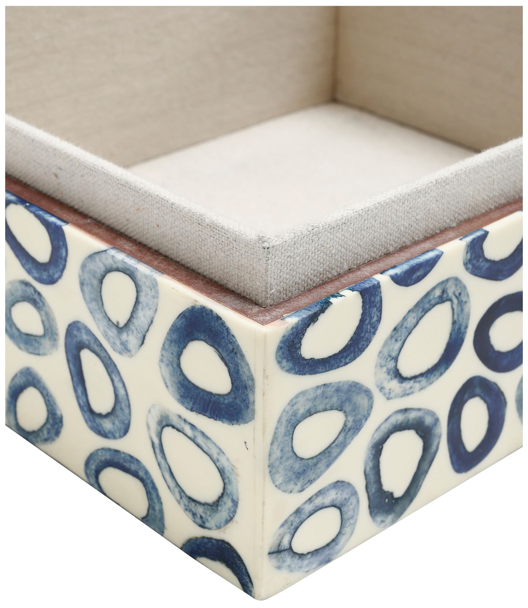 Image 4 Ovoid White, Blue Rectangular Box - Set of 2 more views
