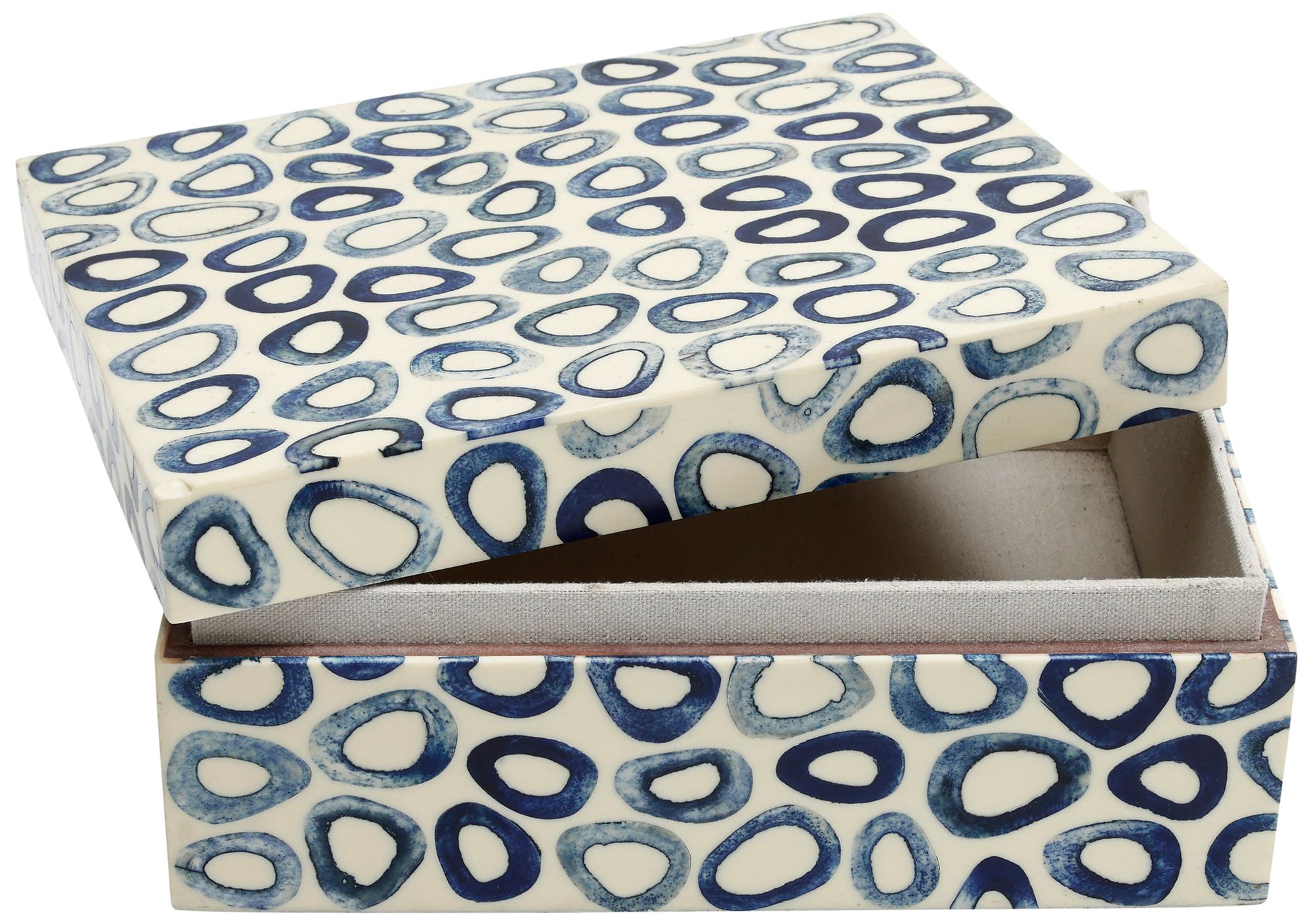 Image 5 Ovoid White, Blue Rectangular Box - Set of 2 more views