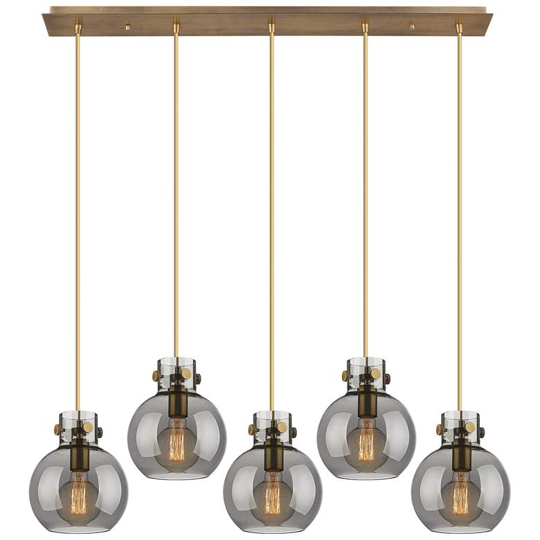 Image 1 Owego 12.63" Wide 3 Light Brushed Brass Multi Pendant w/ Light Smoke S