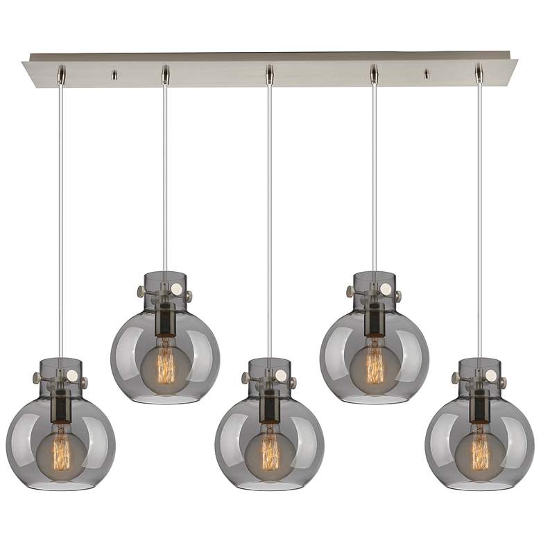 Image 1 Owego 12.63" Wide 3 Light Polished Nickel Multi Pendant With Clear Sha