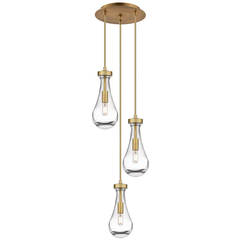 Image 1 Owego 12 3/4" Wide Brushed Brass Multi-Light Pendant