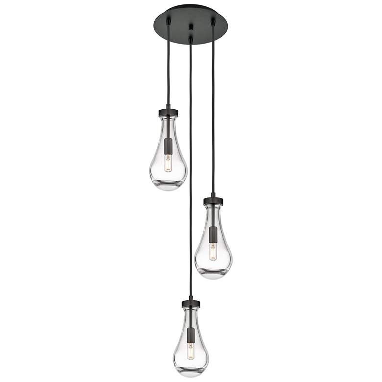 Image 1 Owego 12 3/4" Wide Matte Black Multi-Light Pendant