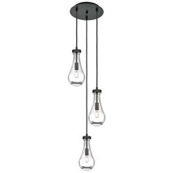 Owego 12 3/4" Wide Matte Black Multi-Light Pendant