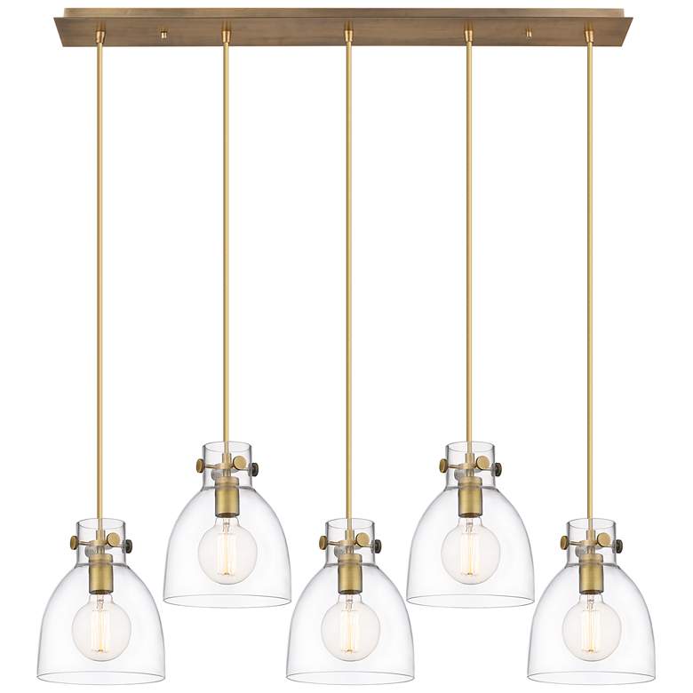Image 1 Owego 15.75" Wide 6 Light Brushed Brass Multi Pendant w/ Light Smoke S