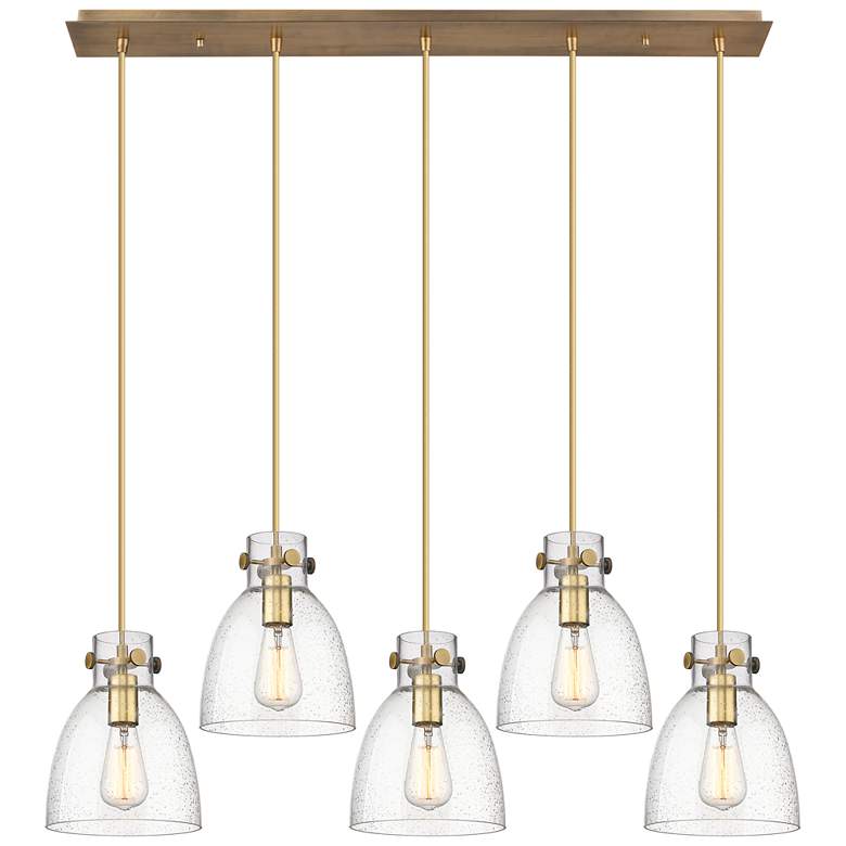 Image 1 Owego 15.75" Wide 6 Light Matte Black Multi Pendant With Clear Shade
