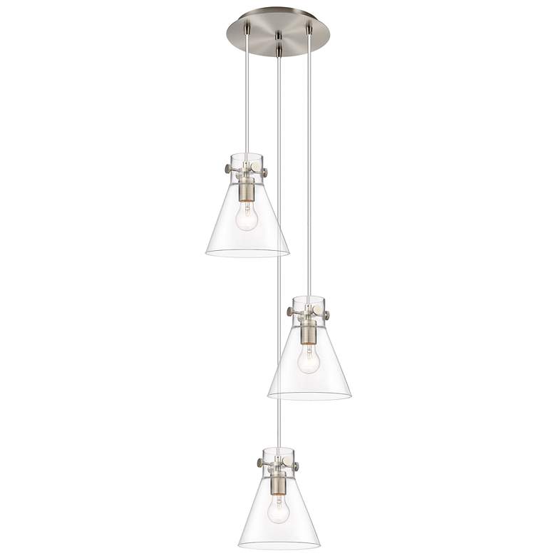 Image 1 Owego 15.75"W 6 Light Brushed Nickel Multi Pendant w/ Light Smoke Shad