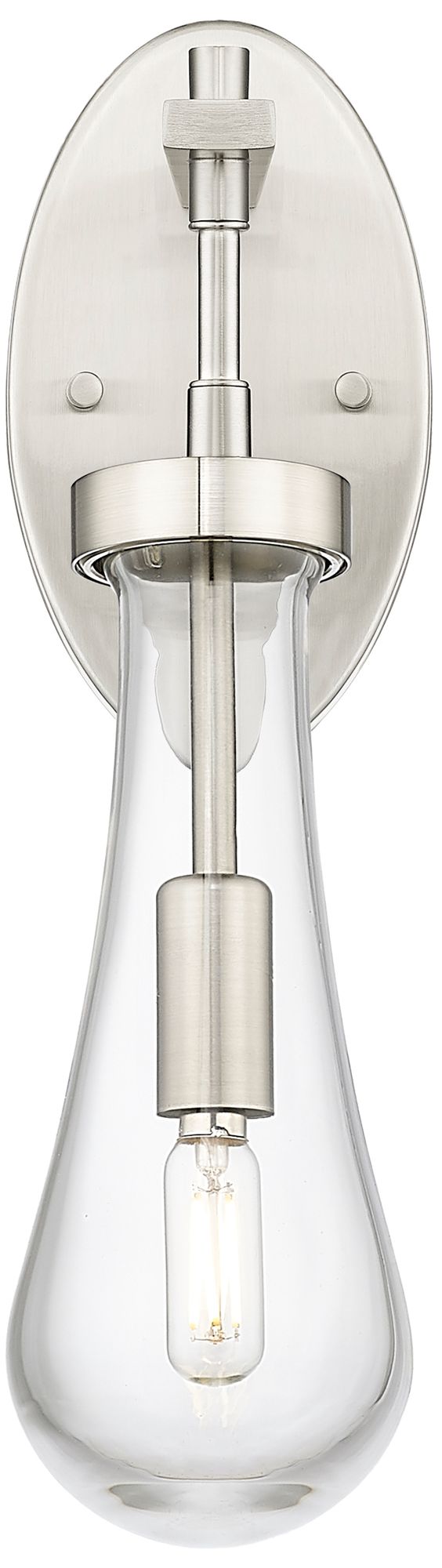 Image 2 Owego 16 1/4" High Satin Nickel and Clear Glass Wall Sconce more views