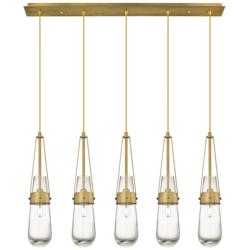 Owego 19.25" Wide 9 Light Brushed Brass Multi Pendant w/ Light Smoke S