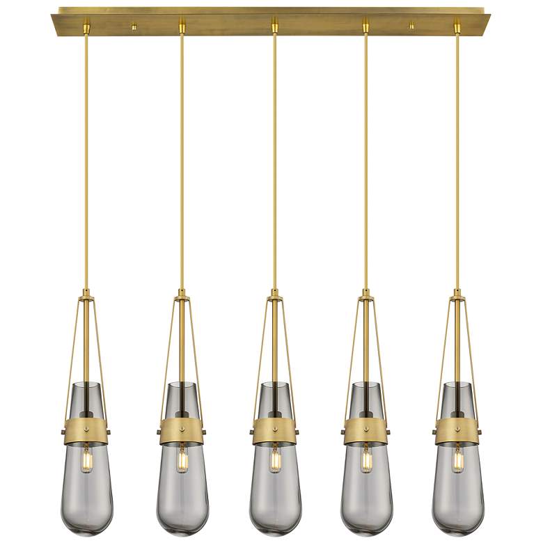 Image 1 Owego 19.25" Wide 9 Light Brushed Satin Nickel Multi Pendant w/ Clear