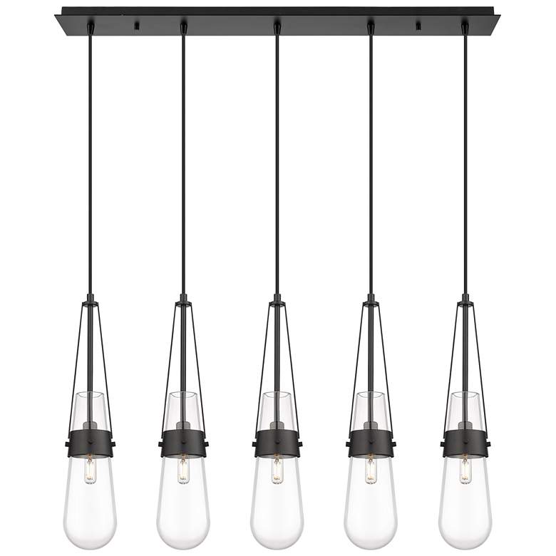 Image 1 Owego 19.25 inch Wide 9 Light Polished Nickel Multi Pendant With Clear Sha