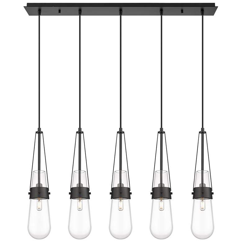Image 1 Owego 19.25" Wide 9 Light Polished Nickel Multi Pendant With Clear Sha