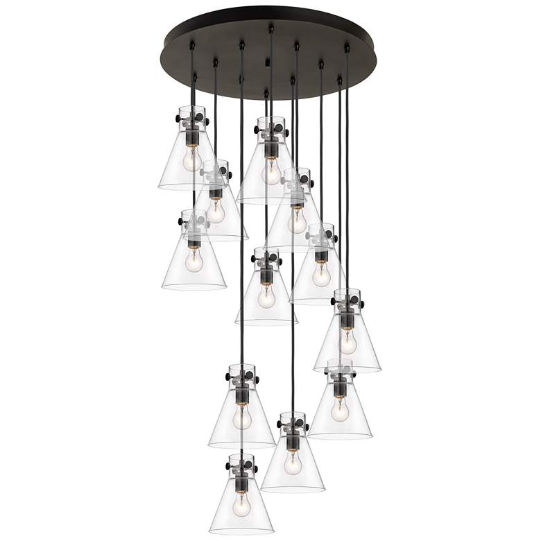 Image 1 Owego 36.88" Wide 3 Light Matte Black Linear Pendant With Clear Shade