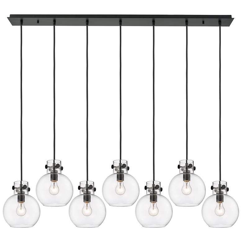 Image 1 Owego 36.88" Wide 5 Light Matte Black Linear Pendant With Clear Shade