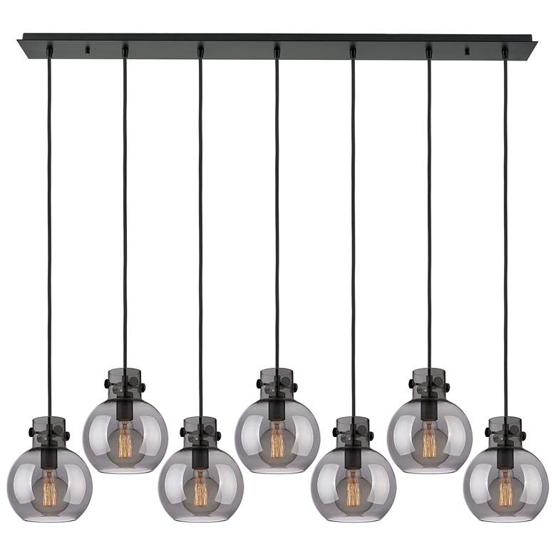 Image 1 Owego 36.88" Wide 5 Light Matte Black Linear Pendant With Light Smoke