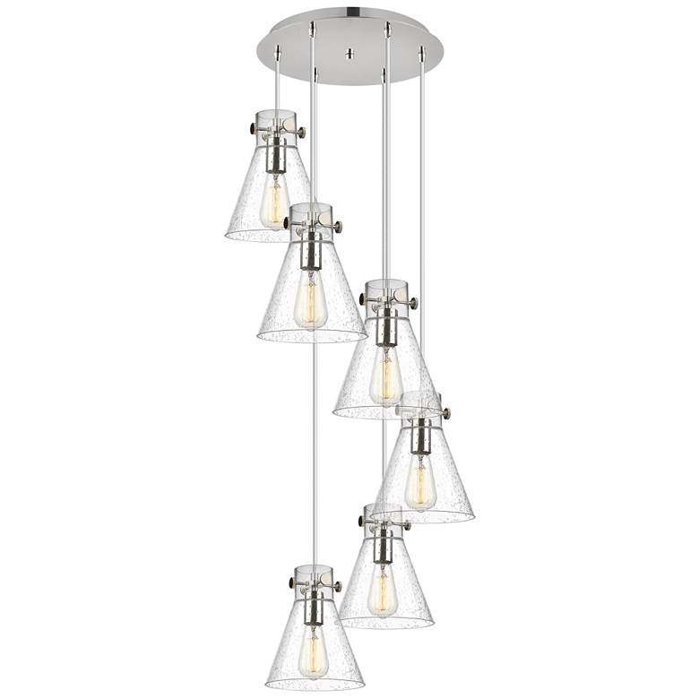 Image 1 Owego 36.88"W 3 Light Brushed Nickel Linear Pendant w/ Light Smoke Sha