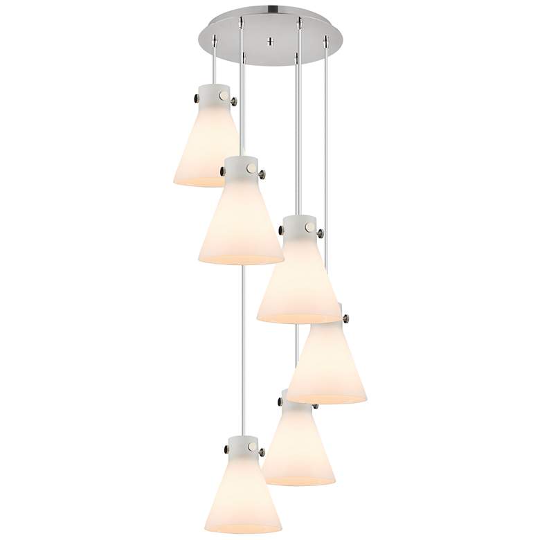 Image 1 Owego 36.88"W 3 Light Polished Nickel Linear Pendant w/ Light Smoke Sh
