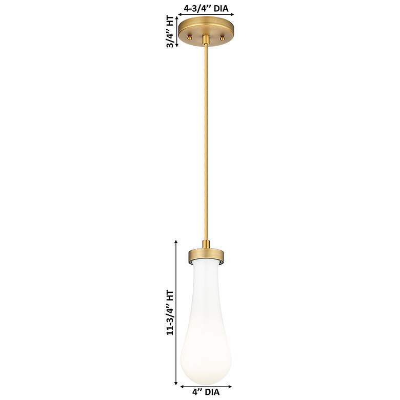 Image 3 Owego 4" Wide Brushed Brass Cord Hung Pendant With Gloss White Shade more views