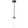 Owego 4" Wide Matte Black Cord Hung Pendant With Gloss White Shade