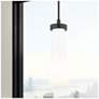 1_Owego 4" Wide Matte Black Cord Hung Pendant With Gloss White Shade