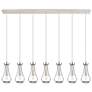Owego 48.88" Wide 7 Light Brushed Brass Linear Pendant With Clear Shad