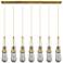 Owego 48.88" Wide 7 Light Matte Black Linear Pendant With Light Smoke