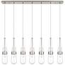 Owego 48.88" Wide 7 Light Polished Nickel Linear Pendant With Clear Sh