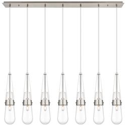 Owego 48.88" Wide 7 Light Polished Nickel Linear Pendant With Clear Sh