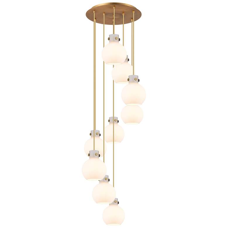 Image 1 Owego 48.88"W 4 Light Polished Nickel Linear Pendant w/ Light Smoke Sh