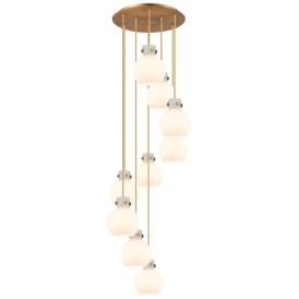 Owego 48.88"W 4 Light Polished Nickel Linear Pendant w/ Light Smoke Sh Owego 48.88"W 4 Light Polished Nickel Linear Pendant w/ Light Smoke Sh
