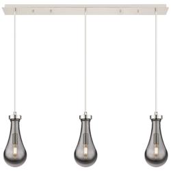 Owego 48.88"W 7 Light Polished Nickel Linear Pendant w/ Light Smoke Sh