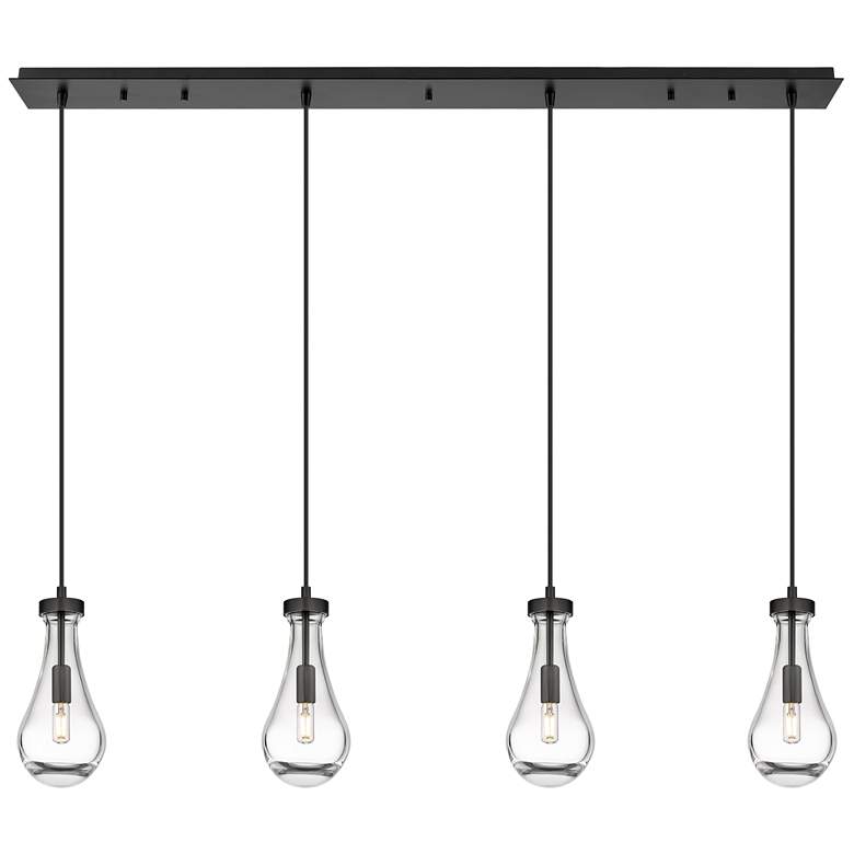 Image 1 Owego 49 inch Wide 4 Light Matte Black Linear Pendant