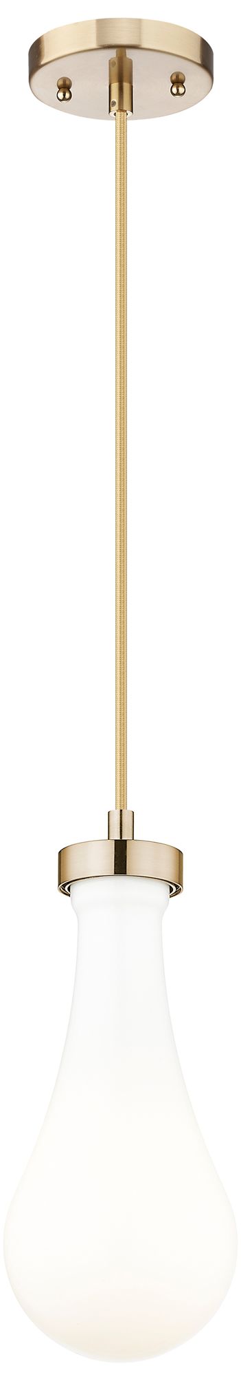 Owego 5" Wide Champagne Bronze Cord Hung Pendant With Gloss White Shad