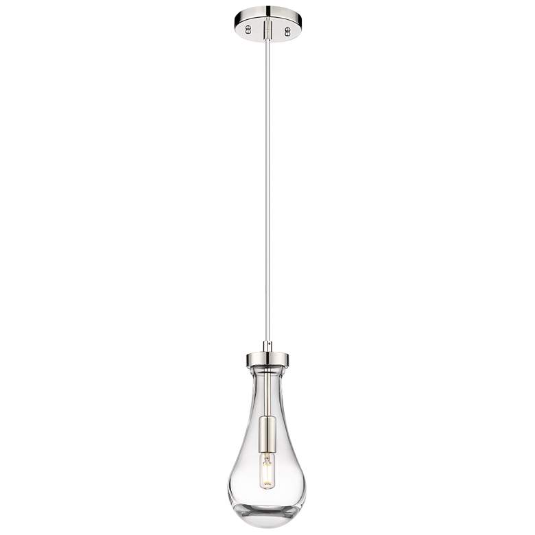 Image 1 Owego 5" Wide Polished Nickel Mini Pendant with Clear Shade