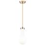 1_Owego 5" Wide Champagne Bronze Cord Hung Pendant With Gloss White Shade
