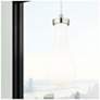 1_Owego 5" Wide Satin Nickel Cord Hung Pendant With Gloss White Shade