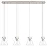 Owego 6.38" Wide 6 Light Polished Nickel Multi Pendant With Clear Shad