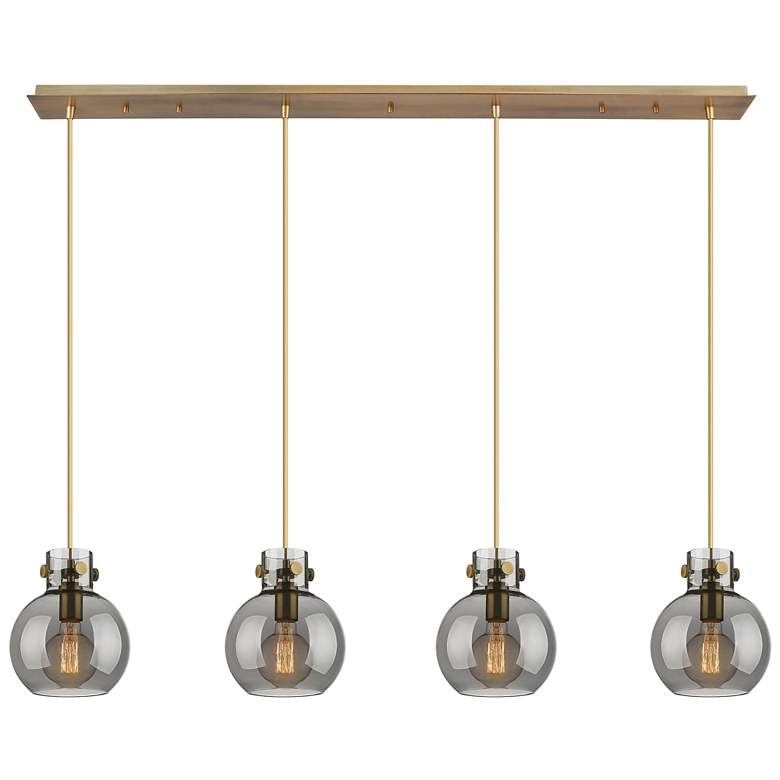 Image 1 Owego 7.13" Wide 3 Light Brushed Brass Multi Pendant With Clear Shade
