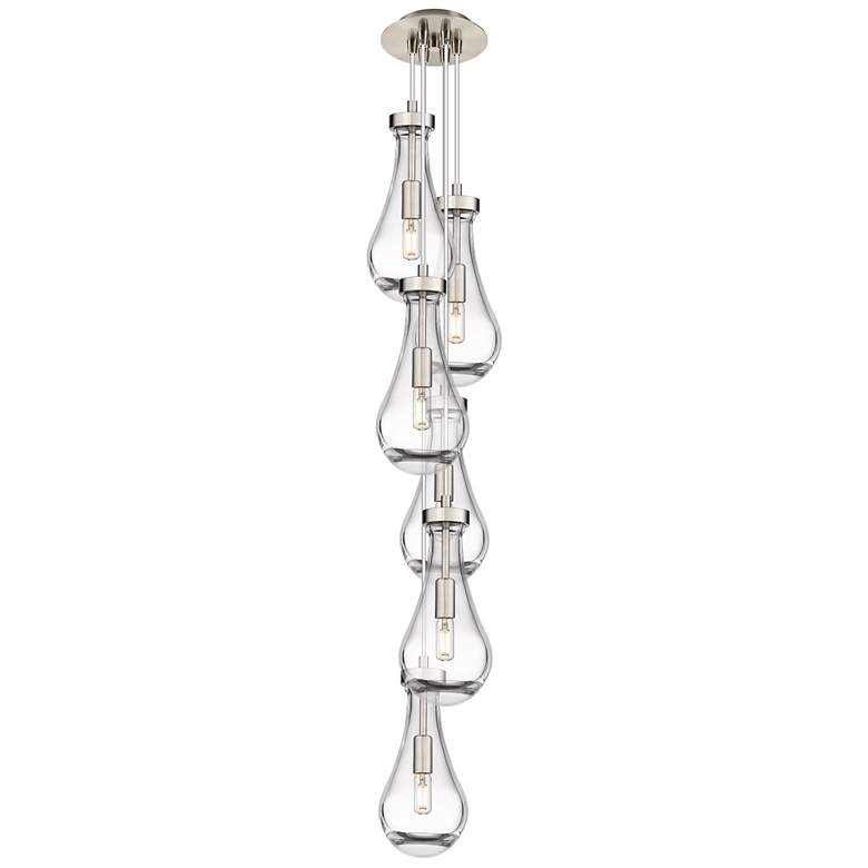 Image 1 Owego 7.13"W 6 Light Brushed Satin Nickel Multi Pendant