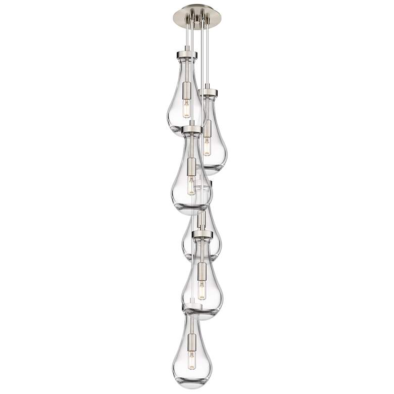 Image 1 Owego 7.13 inchW 6 Light Brushed Satin Nickel Multi Pendant