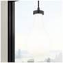 1_Owego 7" Wide Matte Black Cord Hung Pendant With Gloss White Shade