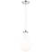 Owego 7" Wide Polished Nickel Cord Hung Pendant With Gloss White Shade