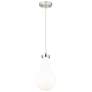 2_Owego 7" Wide Satin Nickel Cord Hung Pendant With Gloss White Shade