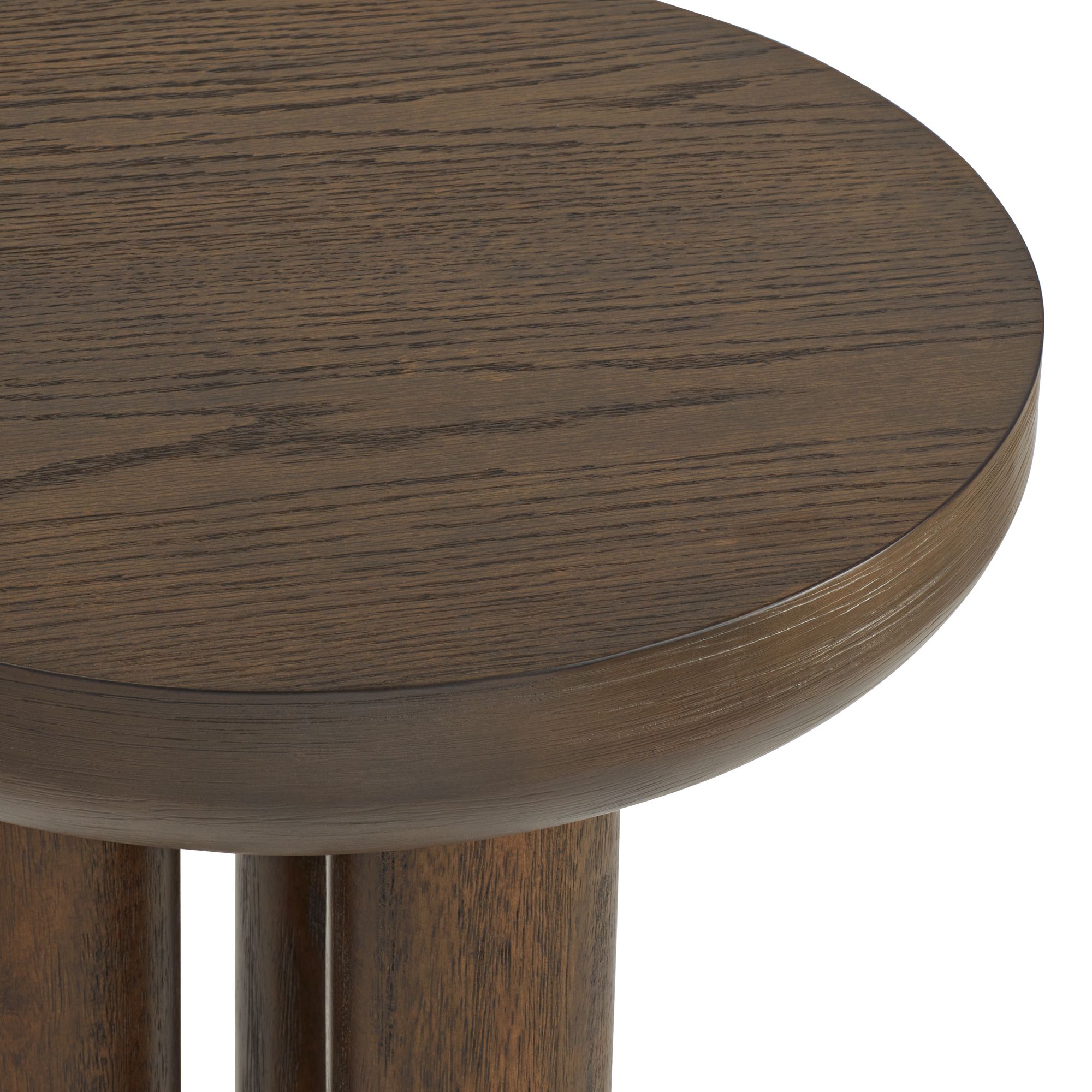 Image 2 Owen 19" High Rustic Modern Walnut Finish Wood Pedestal Side Table more views