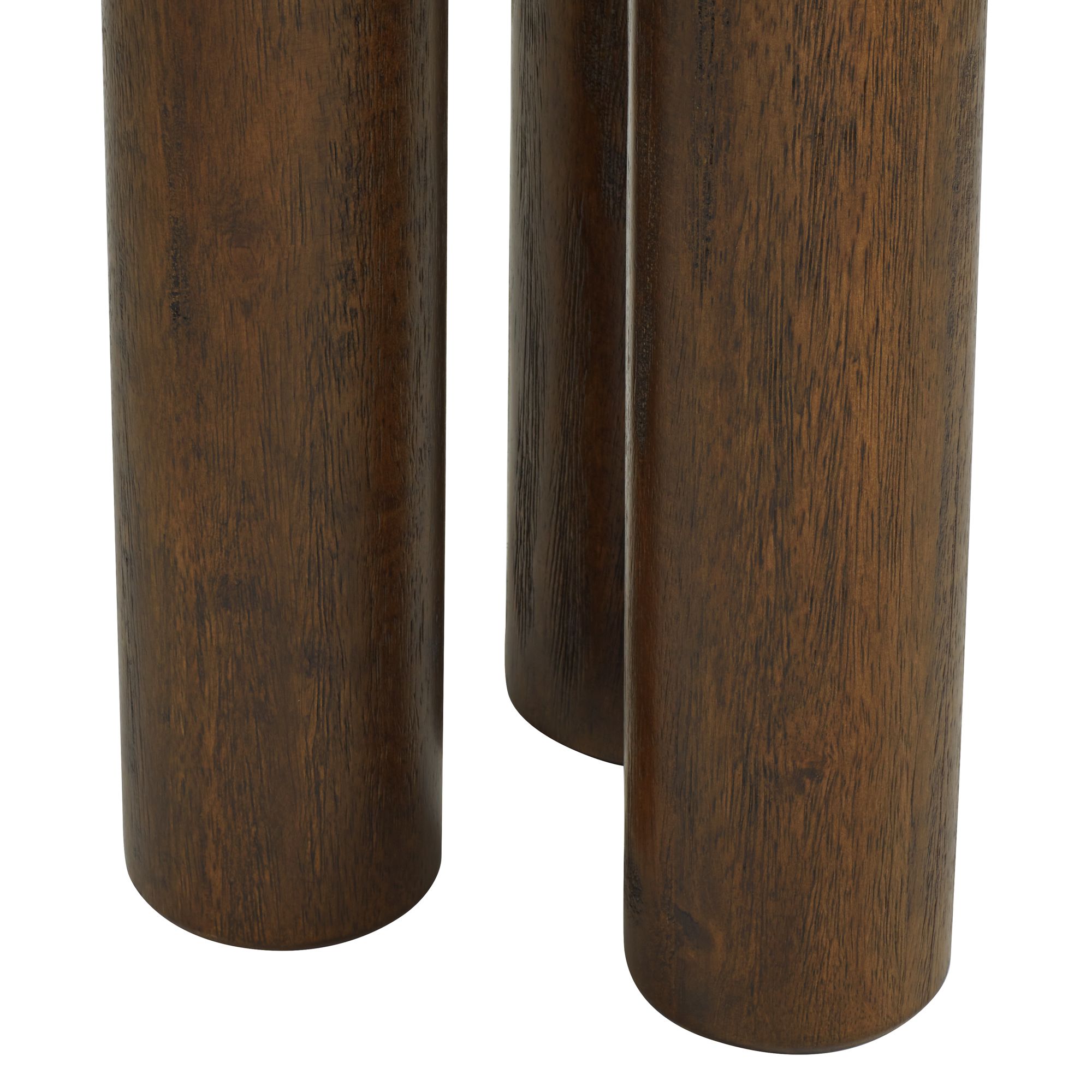 Image 3 Owen 19" High Rustic Modern Walnut Finish Wood Pedestal Side Table more views