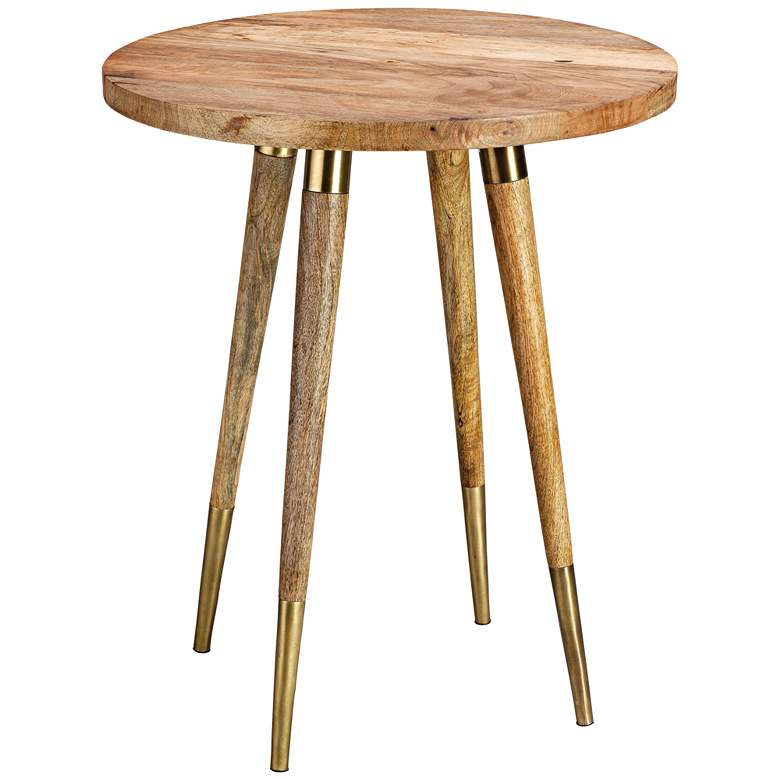 Image 1 Owen 19" Wide Natural Wood Round Modern Side Table