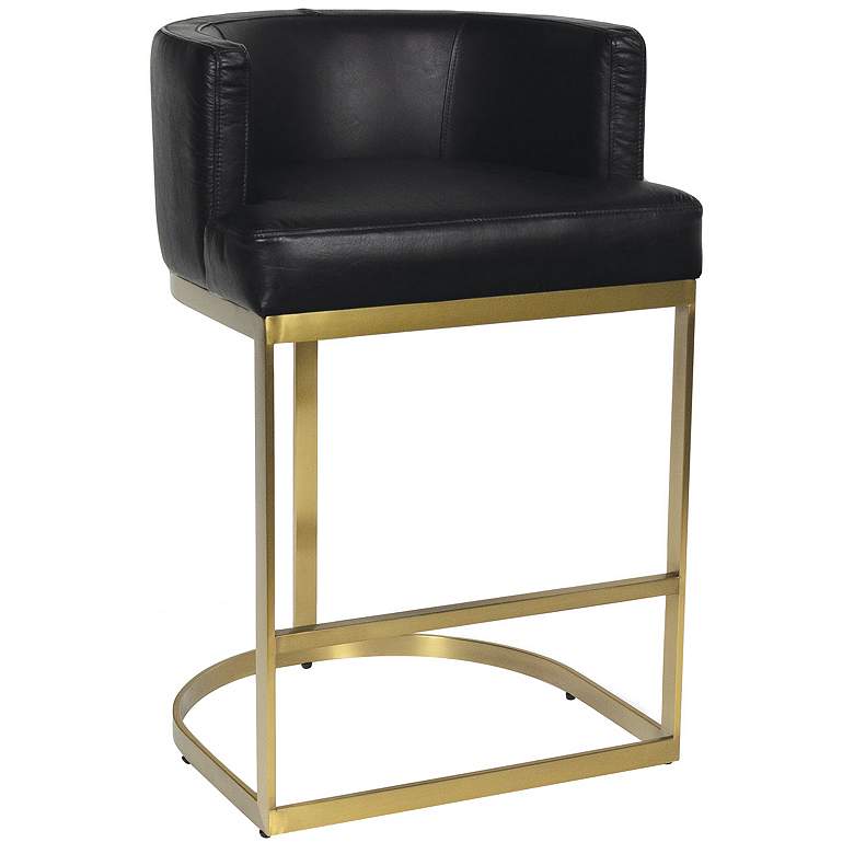 Image 1 Owen Leather Counter Stool (Modern Black)