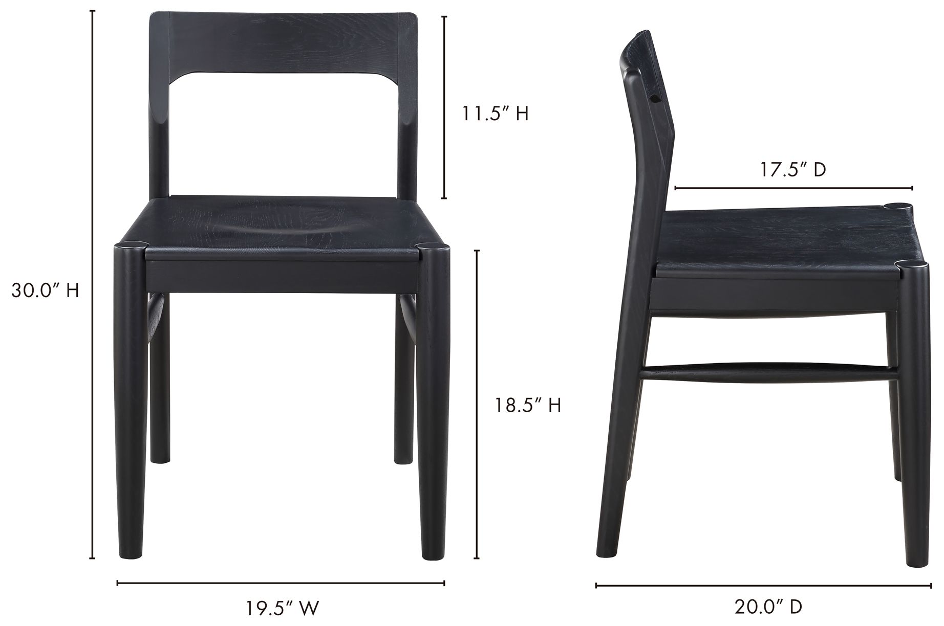 Owing Dining Chair Black - Set Of Two