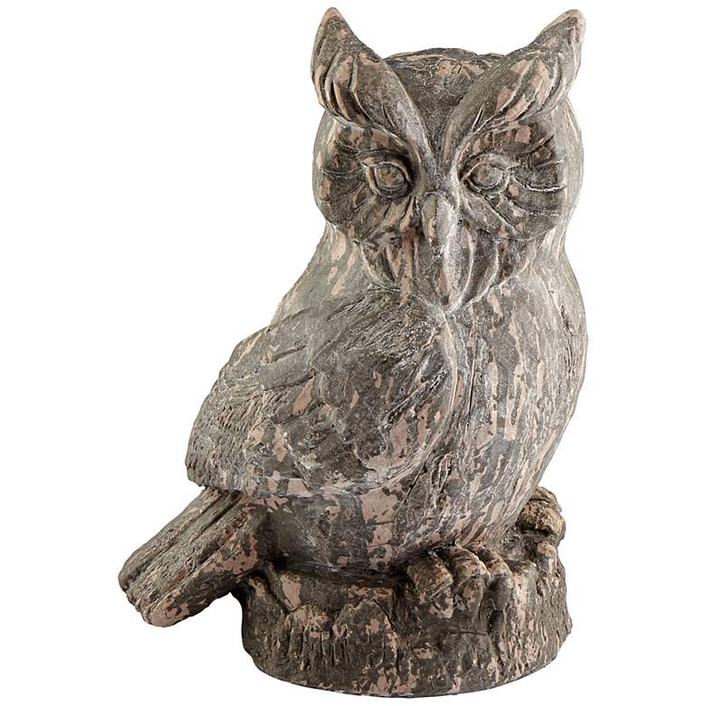 Image 1 Owl 17 inch High Washed Ebony Statue