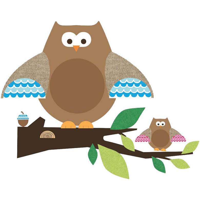 Image 1 Owl and Branch Peel and Stick Wall Decal Set