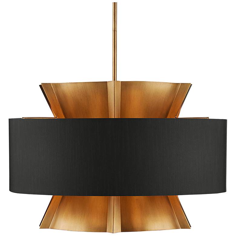 Image 1 Oxenwood 24" Wide Brass and Black Chandelier
